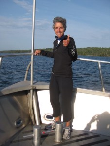 Molly on the ferry - feeling good!