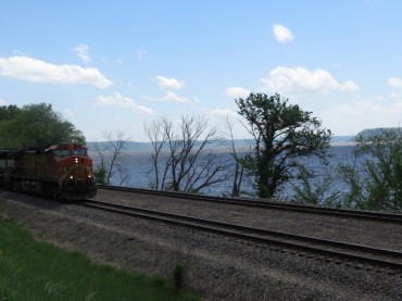 A train thundering past