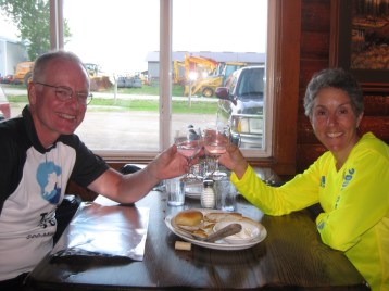 Rich and Molly toasting their 30 years 
