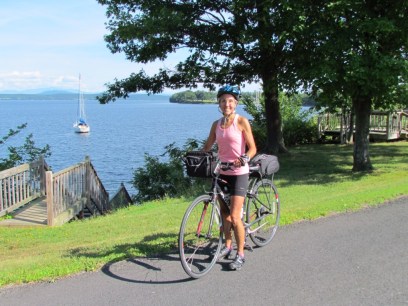 Molly cycling on Grand Isle