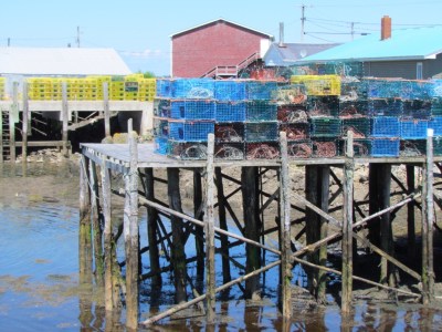 Lobster traps on the dock