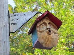 Carved birdhouse in Canning