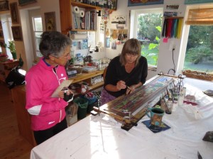 Marilyn demonstrating her craft