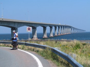 Confederation Bridge from PEI - longest bridge in the world, required a shuttle ride