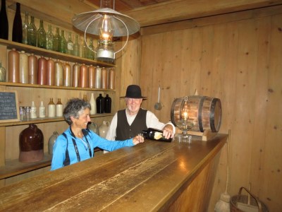 Molly has a drink at the saloon!