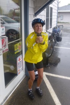 Molly enjoying her hot coffee