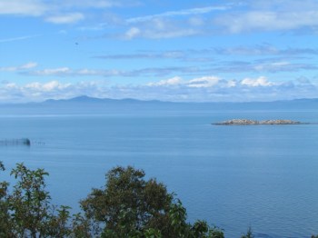 Our first view of land across the St. Lawrence Seaway