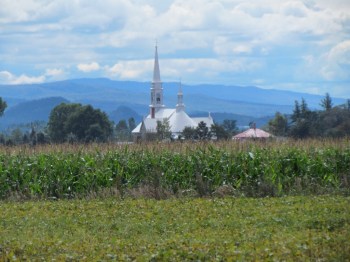 Church spires in the distance