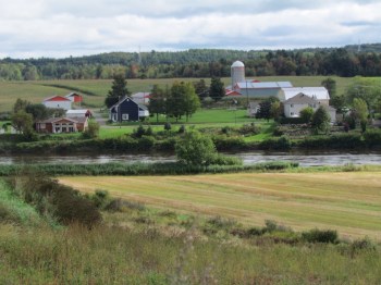 Farms right along the river