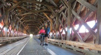 Bike trail inside the covered bridge