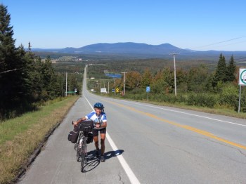 Slogging up the hill to the border