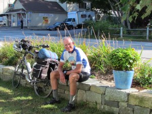 Relaxing in our hosts' yard
