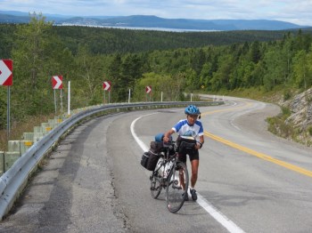 Molly walks her first hill