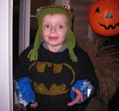 Ben exits a house, excited and happy IMG_0466 trimmed