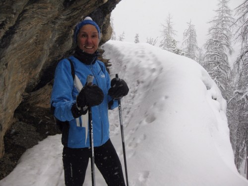 Under the rock at our turnaround point