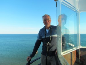 Rich out on the catwalk at the top of the lighthouse