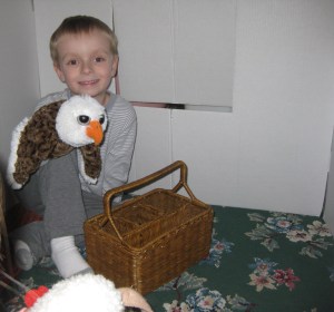 Ben in the playhouse