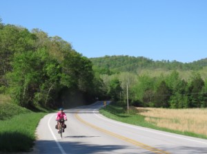 Molly exiting Ozark National Forest