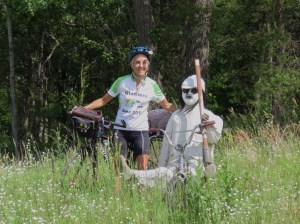 Molly and a crazy cyclist