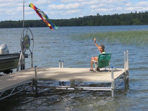 A happy Molly on the dock