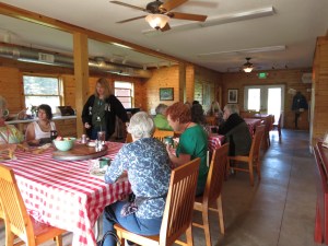 Mealtime in the red barn