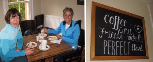 Mary and Molly enjoying coffee and cakes