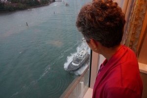 Molly watching the pilot boat