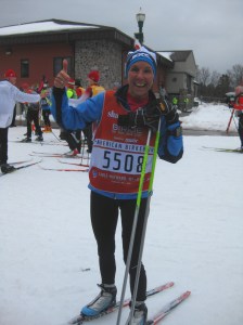 Molly after finishing the Birkie