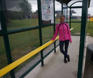 Molly waiting for a but to Aberdeen