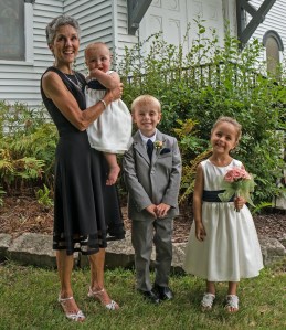 Molly with Grandkids at Wedding trimmed