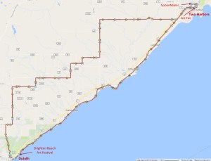 Two Harbors Art Bike Ride Map
