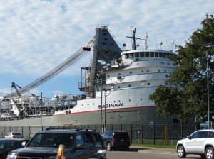 The Saginaw enters the locks