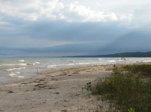 Huron beach at campsite