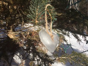 Ice heart ornament