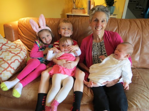 Grammy with 4 grandkids