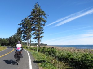 Molly cycling Haida Gwaii