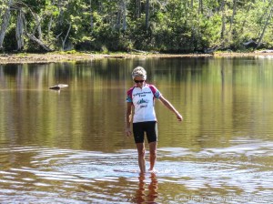 Molly wading Pure Lake