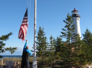 Rich raising the flag