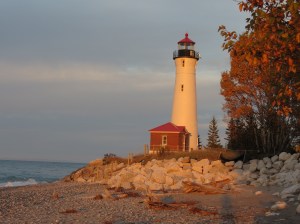 Lighthouse in setting sun