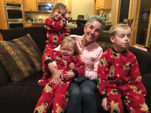 Ben, Mya and Isabel in their Grammy Jammies