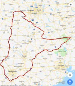 Two Timing Texas Tour map