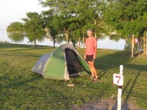 Molly and tent Fisherman’s Point