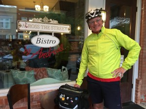 Rich outside the Bistro