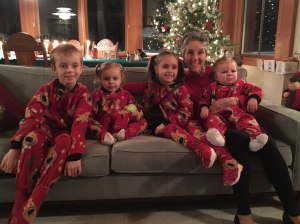 Grammy with kids in slipper jammies