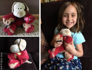 Mya with Puppy in jammies