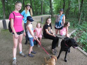Family camping hiking
