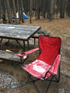 Yellowstone snowy campsite