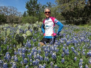 Molly w Texas bluebonnets Willow City Loop