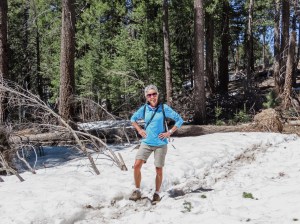 Molly hiking in snow Mt Lemmon