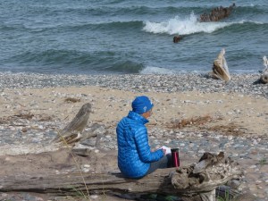 Crisp Point beach writing